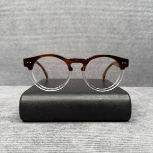 Illesteva Leonard Round Eyeglasses Amber Tortoise Clear Two Tone 48-22-145 Italy